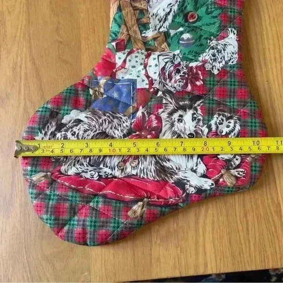 Vtg Christmas Stocking “Nicholaus” Dog Themed - Picture 5 of 5